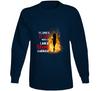 Flames Of Fire Usa Long Sleeve T Shirt