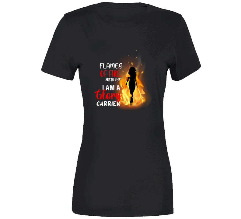 Flames Of Fire Usa Ladies T Shirt