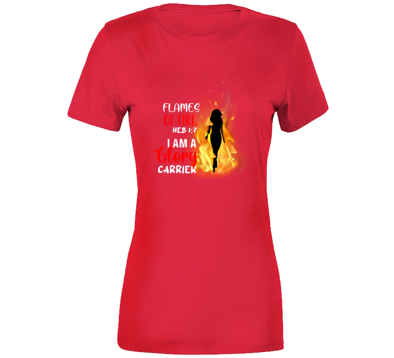 Flames Of Fire For Women Usa Ladies T Shirt