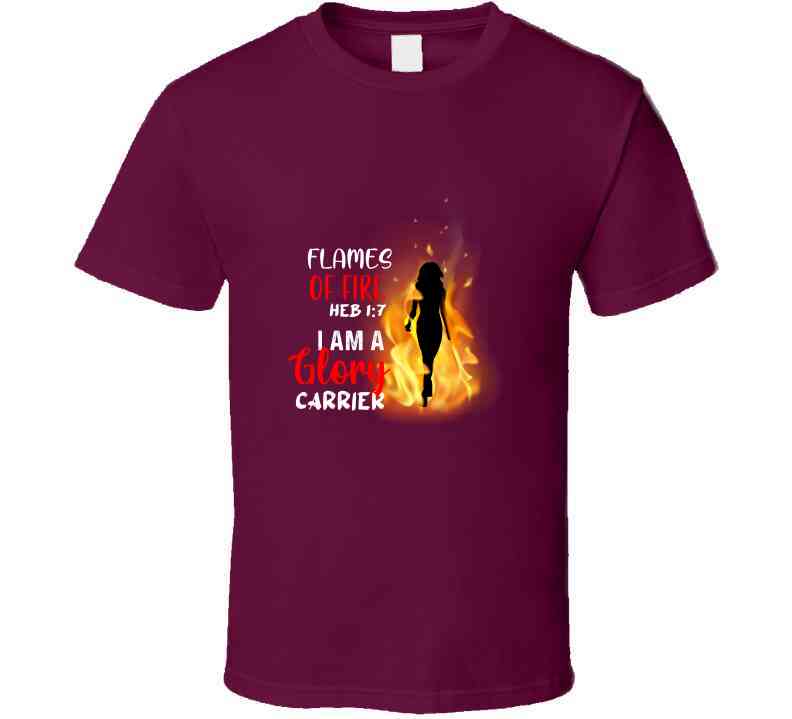 Flames Of Fire Ladies T Shirt Usa