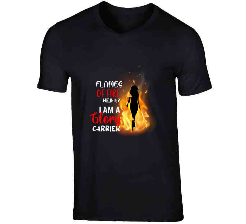 Flames Of Fire Ladies T Shirt Usa