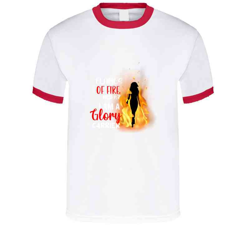 Flames Of Fire Ladies T Shirt Usa