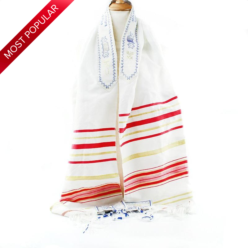 Tallit Prayer Shawl Israel 55x180cm Polyester Talit Zipper Bag Tallis Israeli Praying Scarfs Priez Wraps Prayer Shawl Talis