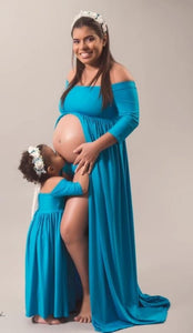 Photography Prop Pregnant Women Maxi Dress Gown Maternity Mother Daughter Match