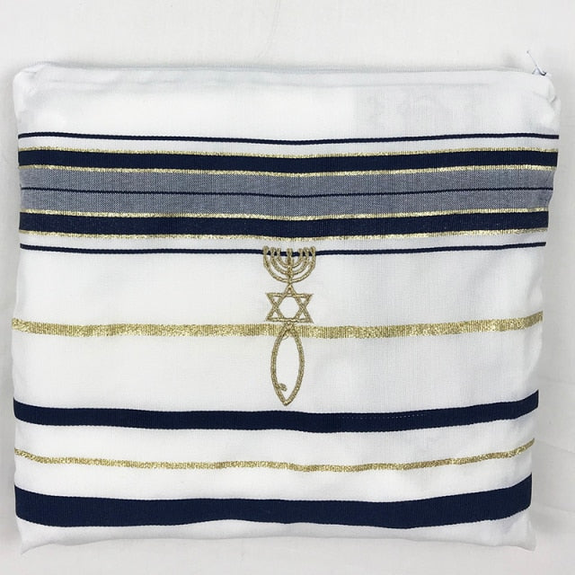 Tallit Prayer Shawl Cotton Tallit Gadol Tzitzit for Prayer Wash & Iron Gift Bar Mitzvah Big size