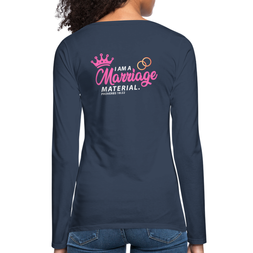 Women's Premium Longsleeve Shirt - navy