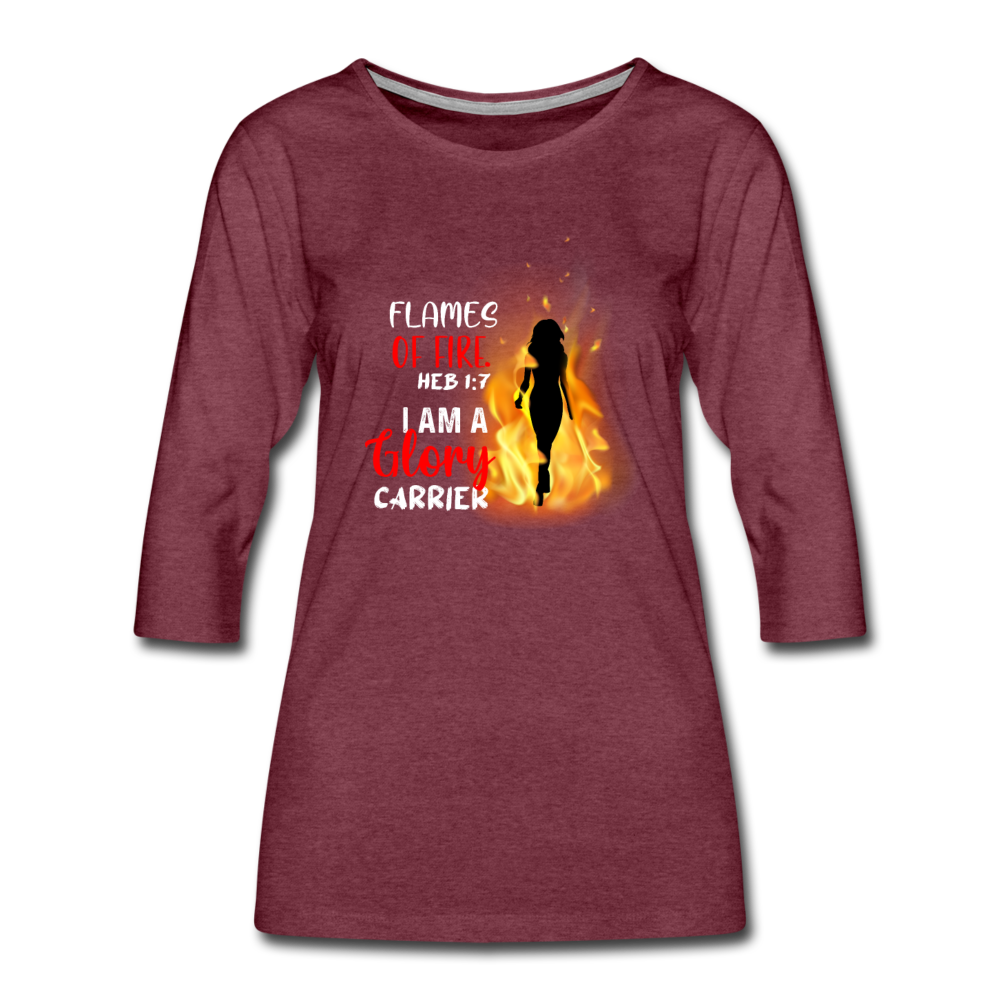 Women's Premium 3/4-Sleeve T-Shirt - heather burgundy