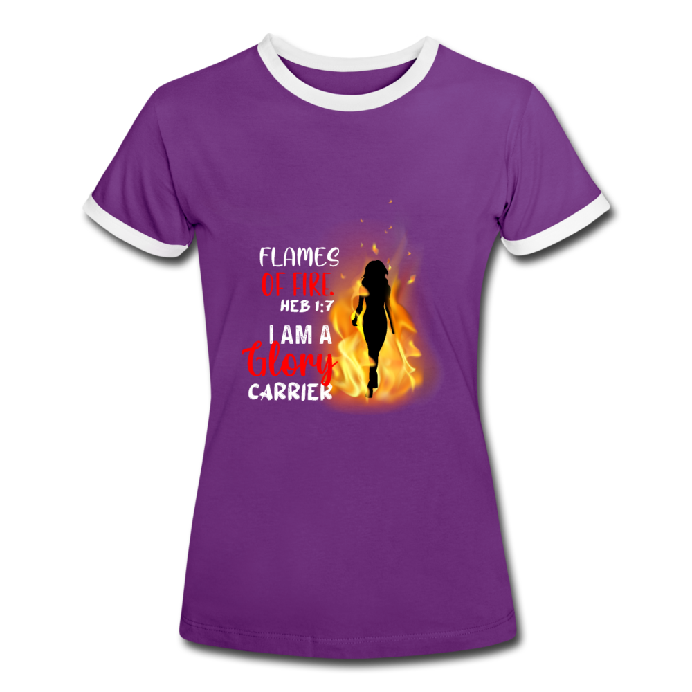 Women's Ringer T-Shirt - purple/white