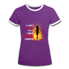 Women's Ringer T-Shirt - purple/white