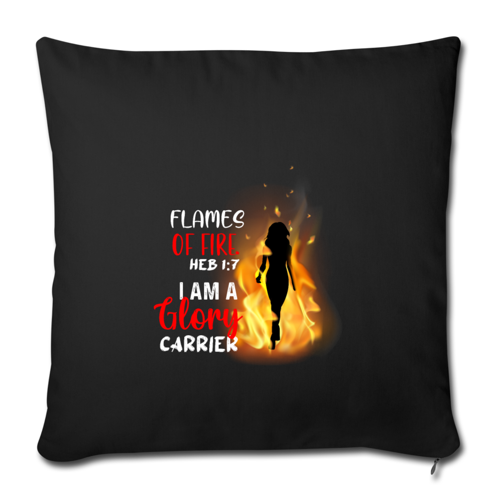 Flames of Fire Sofa pillow with filling 45cm x 45cm - black