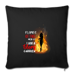 Flames of Fire Sofa pillow with filling 45cm x 45cm - black