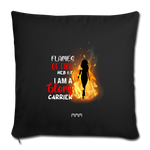 Flames of Fire Sofa pillow with filling 45cm x 45cm - black