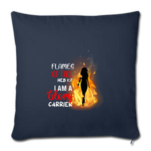 Flames of Fire Sofa pillow with filling 45cm x 45cm - navy