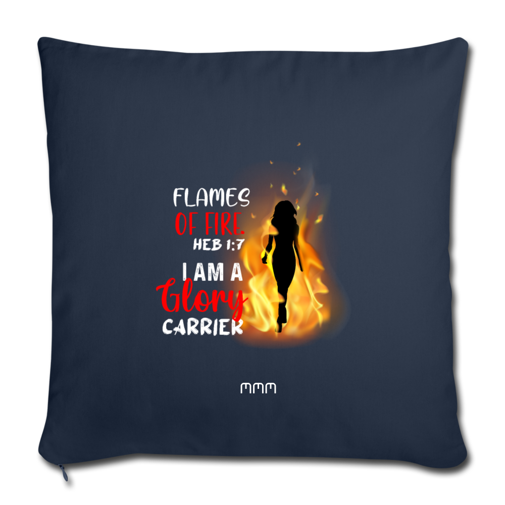 Flames of Fire Sofa pillow with filling 45cm x 45cm - navy