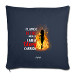 Flames of Fire Sofa pillow with filling 45cm x 45cm - navy