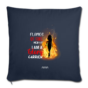 Flames of Fire Sofa pillow with filling 45cm x 45cm - navy