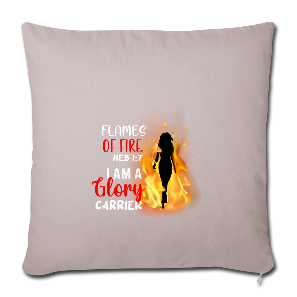 Flames of Fire Sofa pillow with filling 45cm x 45cm - light taupe