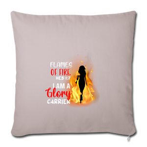 Flames of Fire Sofa pillow with filling 45cm x 45cm - light taupe