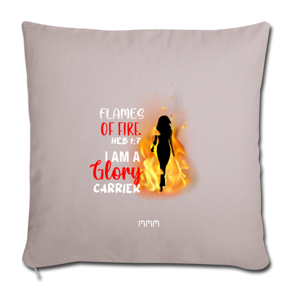 Flames of Fire Sofa pillow with filling 45cm x 45cm - light taupe