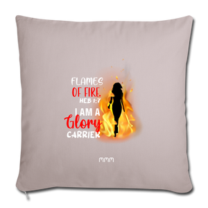 Flames of Fire Sofa pillow with filling 45cm x 45cm - light taupe