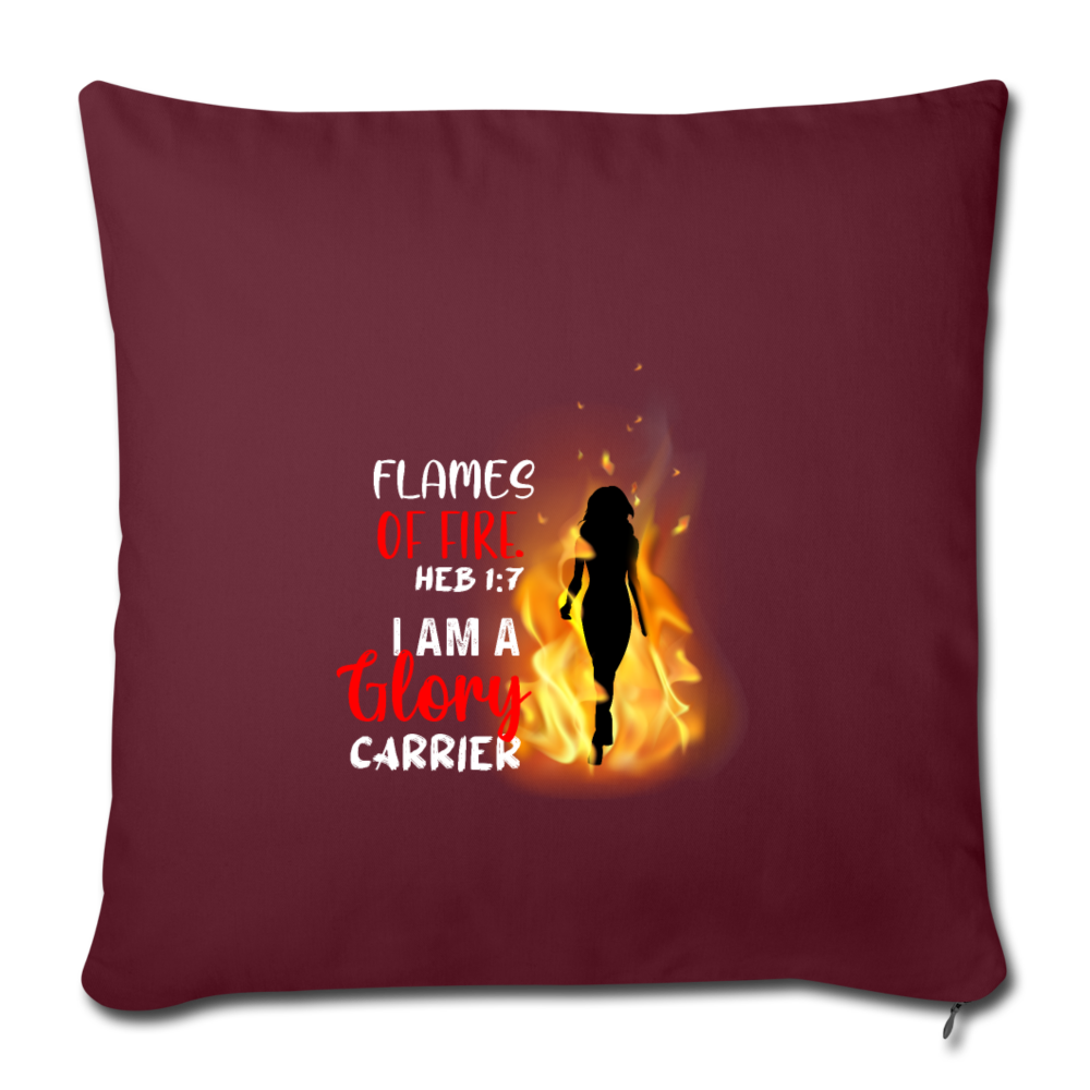 Flames of Fire Sofa pillow with filling 45cm x 45cm - burgundy