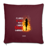 Flames of Fire Sofa pillow with filling 45cm x 45cm - burgundy