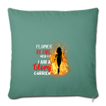 Flames of Fire Sofa pillow with filling 45cm x 45cm - cypress green