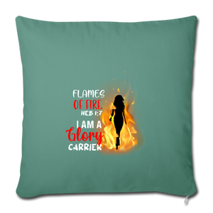 Flames of Fire Sofa pillow with filling 45cm x 45cm - cypress green