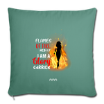 Flames of Fire Sofa pillow with filling 45cm x 45cm - cypress green