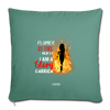 Flames of Fire Sofa pillow with filling 45cm x 45cm - cypress green