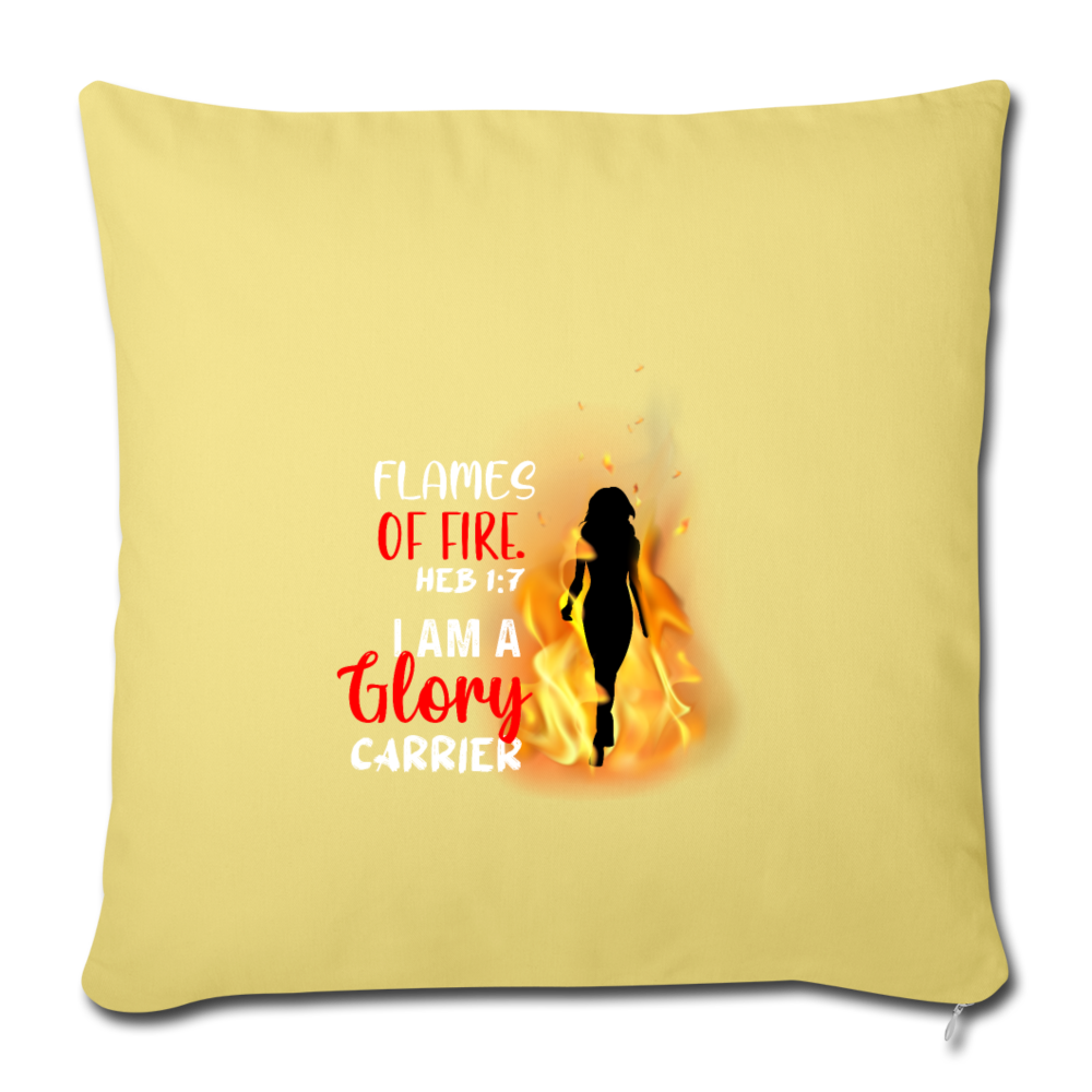 Flames of Fire Sofa pillow with filling 45cm x 45cm - washed yellow