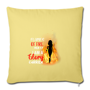 Flames of Fire Sofa pillow with filling 45cm x 45cm - washed yellow