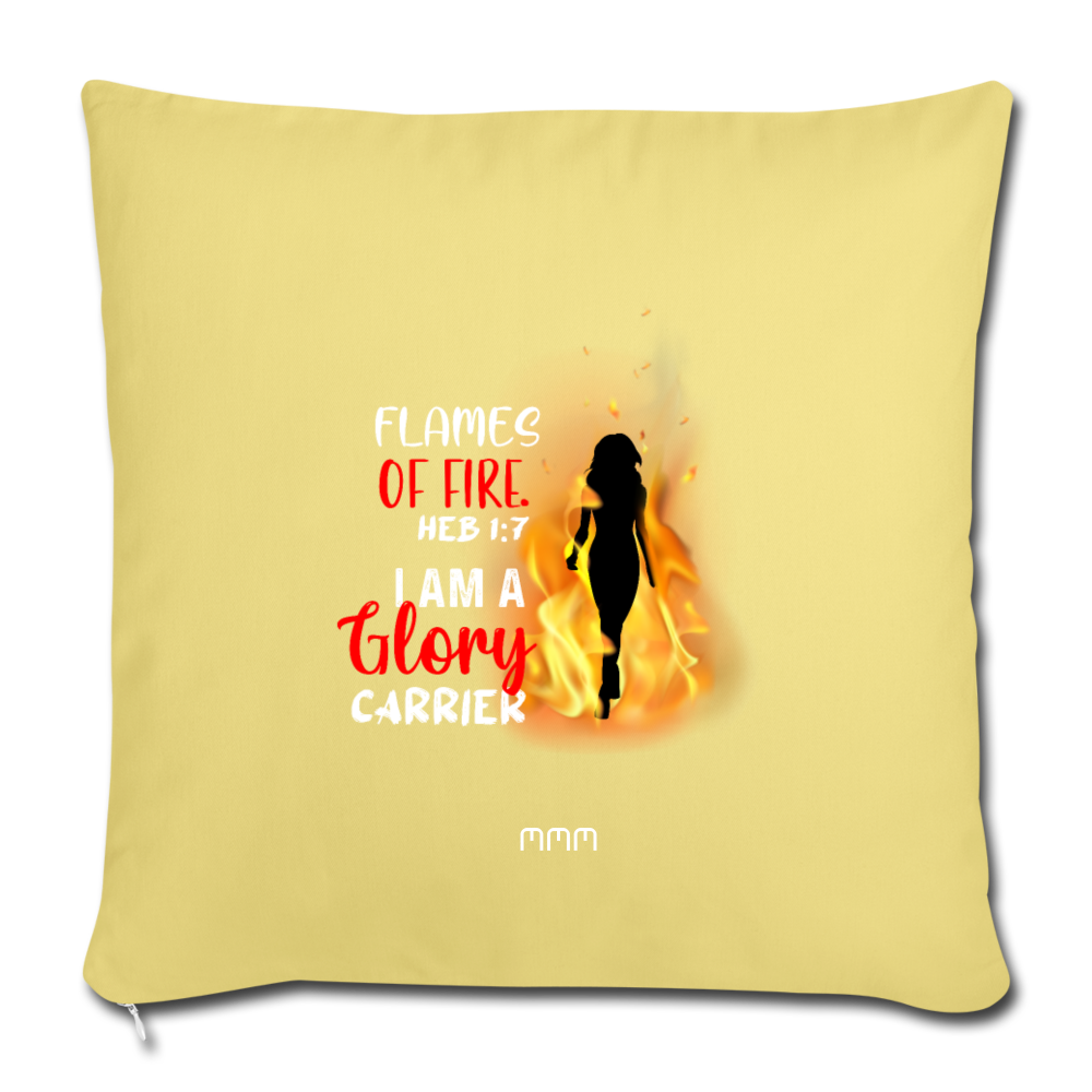 Flames of Fire Sofa pillow with filling 45cm x 45cm - washed yellow