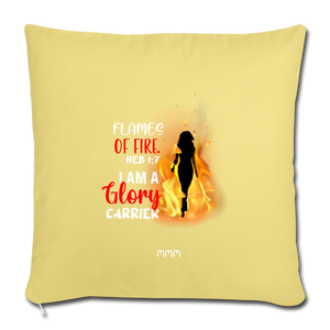 Flames of Fire Sofa pillow with filling 45cm x 45cm - washed yellow