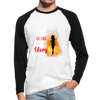 Men’s Long Sleeve Baseball T-Shirt - white/black