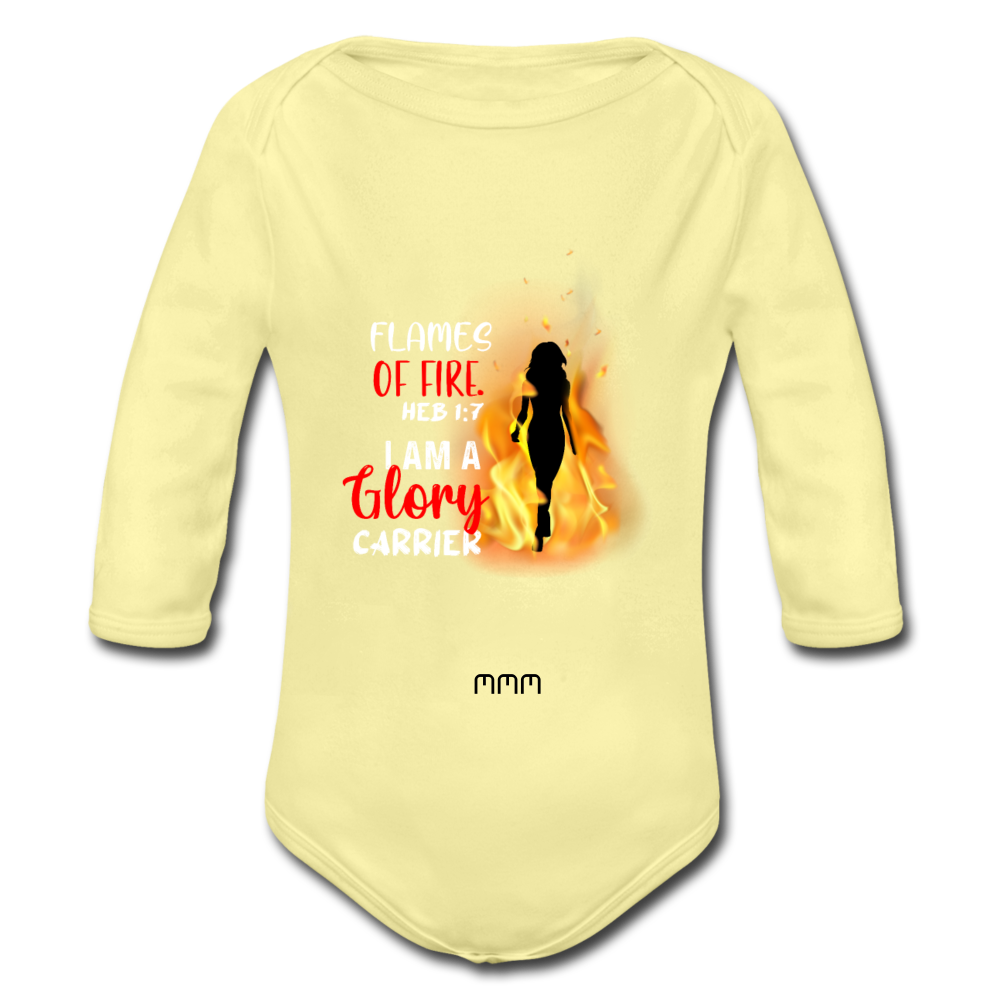 Organic Longsleeve Baby Bodysuit - washed yellow