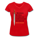 WARRIOR Women's Organic V-Neck T-Shirt - red