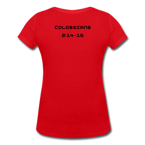 WARRIOR Women's Organic V-Neck T-Shirt - red