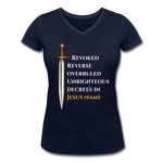 Prayer Warrior Women's Organic V-Neck T-Shirt EU/USA - navy