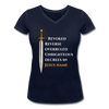 Prayer Warrior Women's Organic V-Neck T-Shirt EU/USA - navy