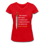 Prayer Warrior Women's Organic V-Neck T-Shirt EU/USA - red