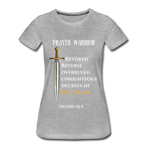 Prayer Warrior SWORD  Women’s Premium T-Shirt EU/USA - heather grey