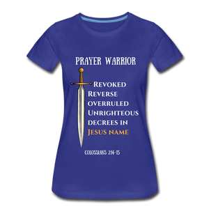 Prayer Warrior SWORD  Women’s Premium T-Shirt EU/USA - royal blue