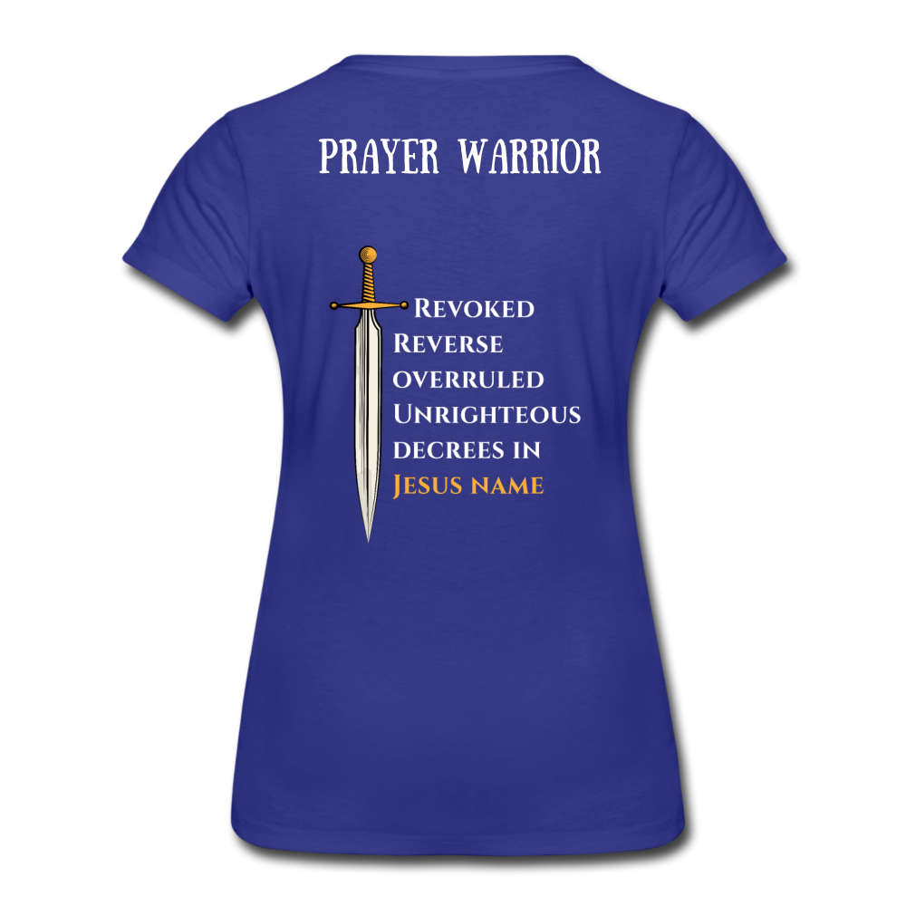 Prayer Warrior SWORD  Women’s Premium T-Shirt EU/USA - royal blue