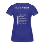 Prayer Warrior SWORD  Women’s Premium T-Shirt EU/USA - royal blue