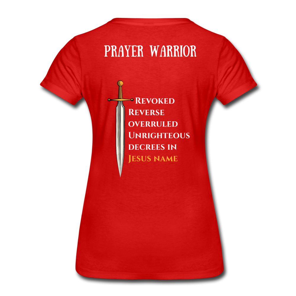 Prayer Warrior SWORD  Women’s Premium T-Shirt EU/USA - red