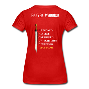 Prayer Warrior SWORD  Women’s Premium T-Shirt EU/USA - red