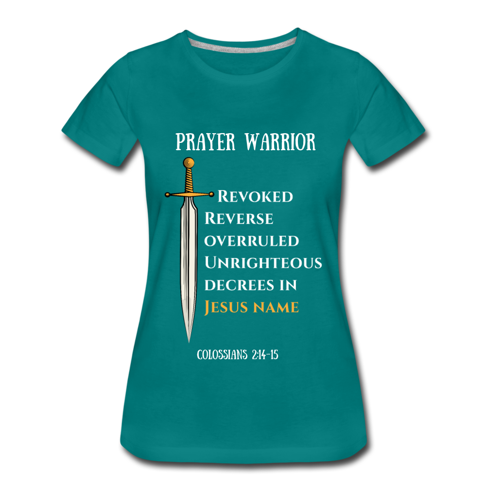 Prayer Warrior SWORD  Women’s Premium T-Shirt EU/USA - diva blue