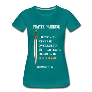 Prayer Warrior SWORD  Women’s Premium T-Shirt EU/USA - diva blue