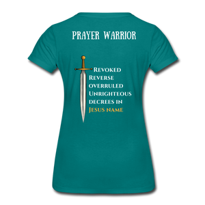 Prayer Warrior SWORD  Women’s Premium T-Shirt EU/USA - diva blue